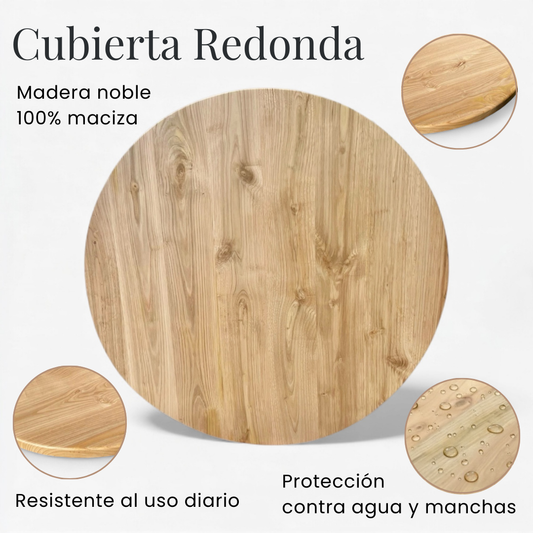 Cubierta Redonda + Protector Hidrorrepelente y Anti Manchas - 4 cm Espesor