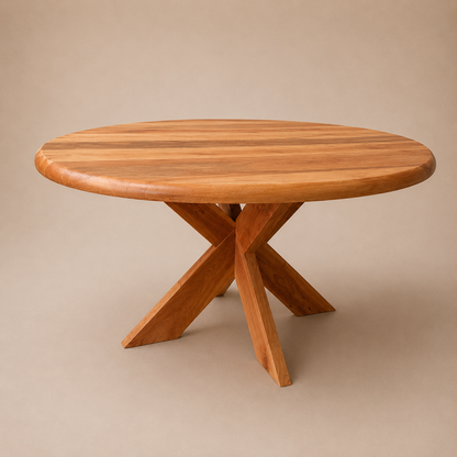 Mesa de Comedor Redonda Madera Noble — Modelo Río Backer