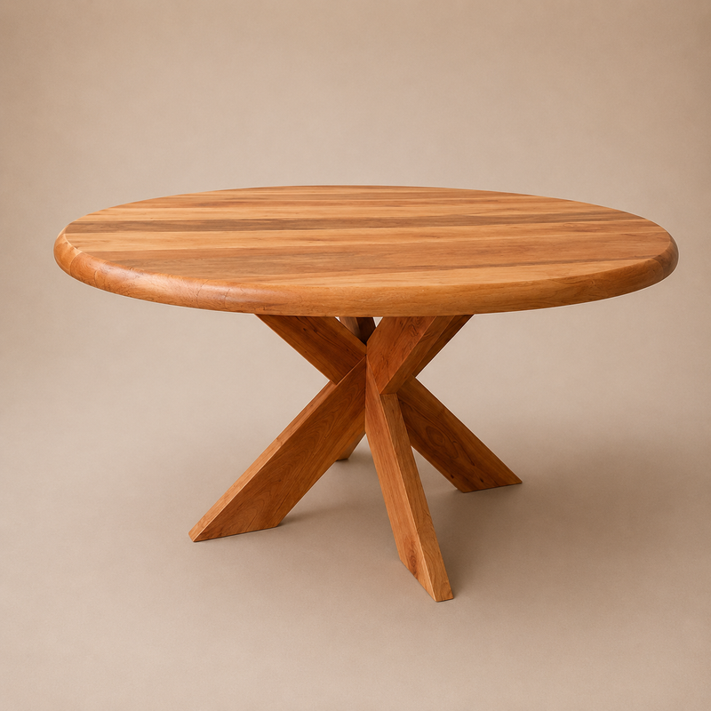 Mesa de Comedor Redonda Madera Noble — Modelo Río Backer