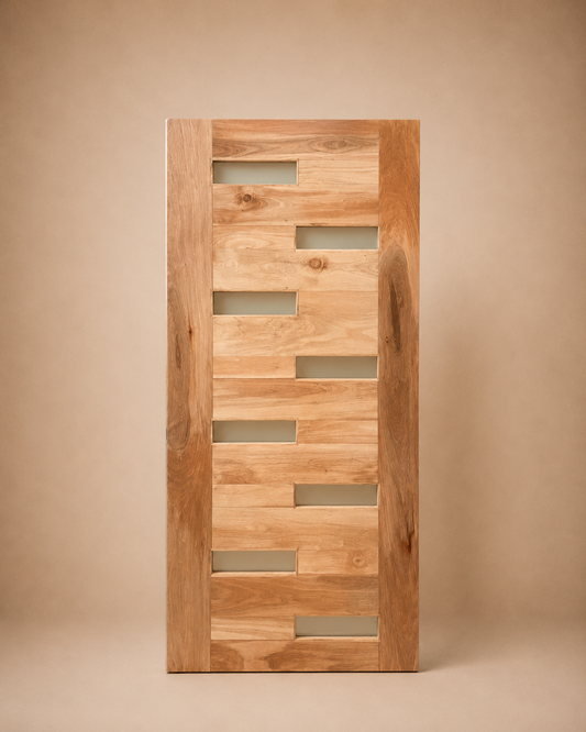 Puerta Madera Maciza con Vidrio — Modelo Pucón