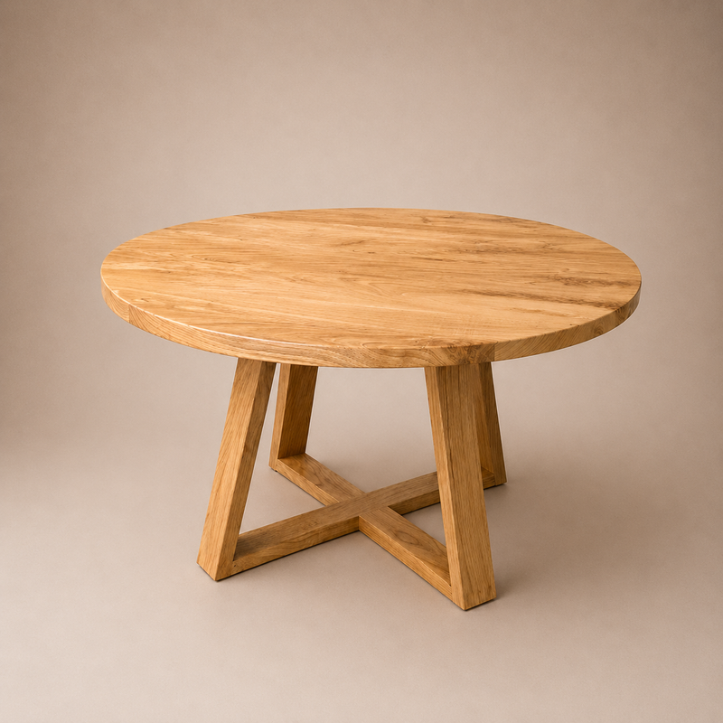 Mesa Redonda Comedor Madera Maciza — Modelo Río Puelo