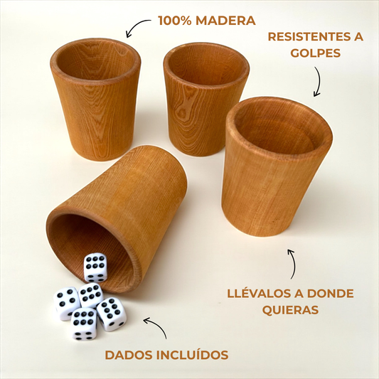 Juego de 4 Cachos en Madera Nativa