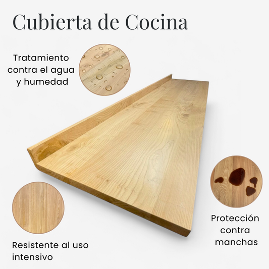Cubierta de Cocina + Protector Hidrorrepelente y Anti Manchas - 4 cm Espesor