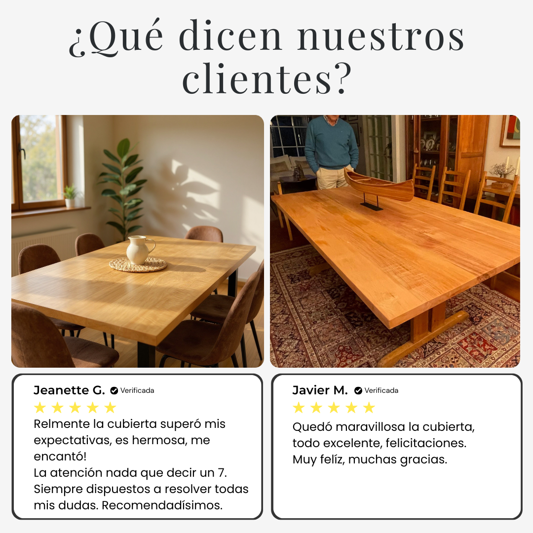 Cubierta de Mesa + Protector Hidrorrepelente y Antimanchas - Espesor 4 cm