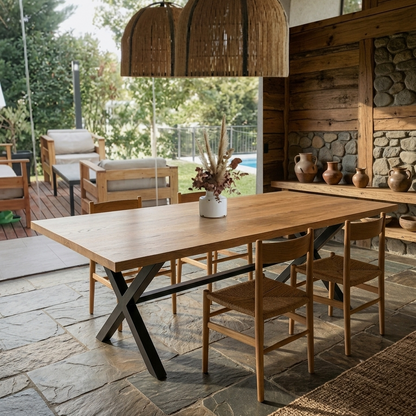 Mesa De Comedor Madera Maciza — Modelo Lago Calafquén