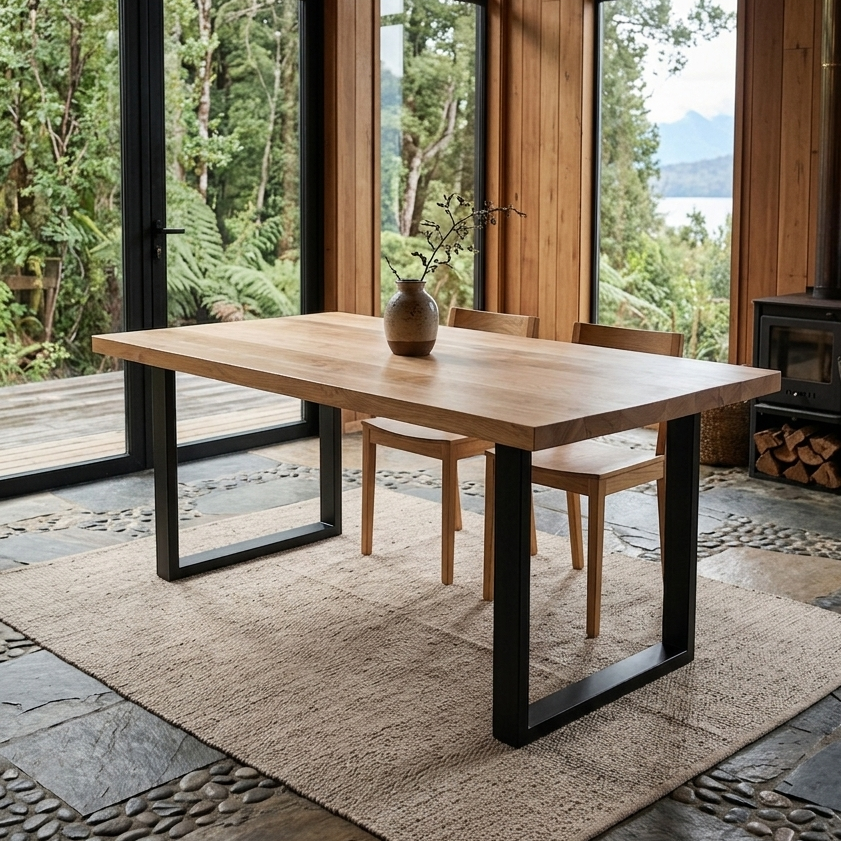 Mesa De Comedor Madera Maciza — Modelo Río Maullín